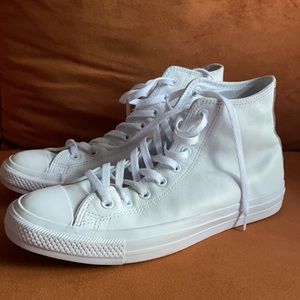 Converse White Monochrome leather mens us 10